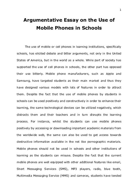 Your kids will all have their own opinions about <b>cell</b> phone usage and whether or not <b>schools</b> should ban <b>cell</b> <b>phones</b>. . Argumentative essay on cell phones in school pdf